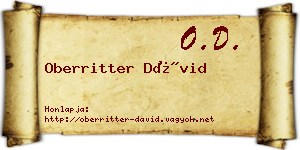 Oberritter Dávid névjegykártya